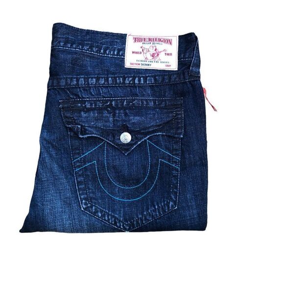 Brand New True Religion Jeans Size 40 SKINNY Blue - Picture 1 of 10